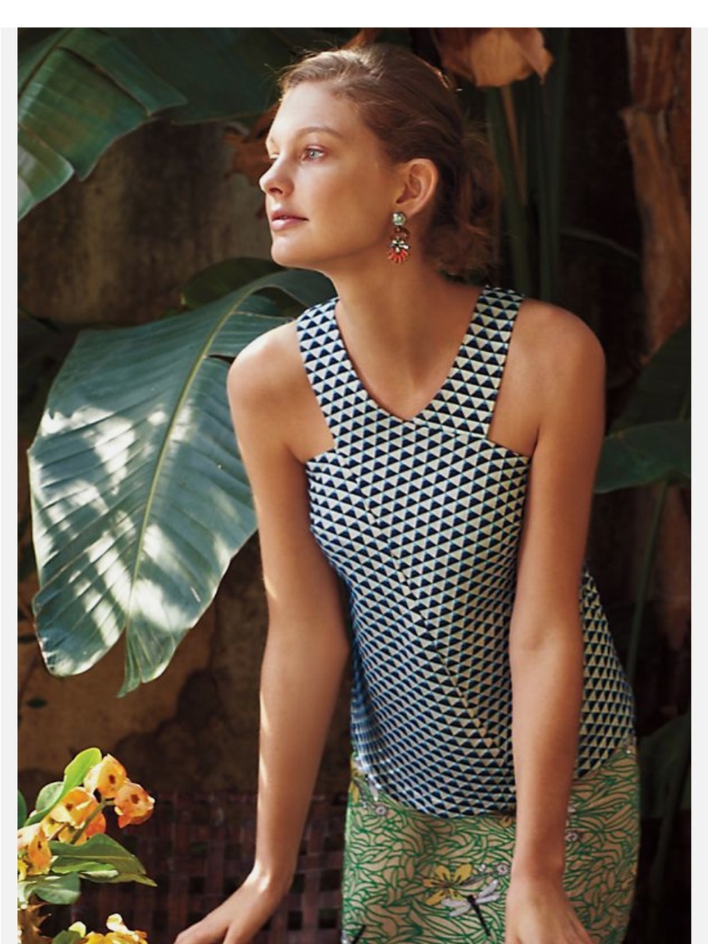 Anthropologie HD in Paris Tiled Jacquard Criss Cross Tank, 2